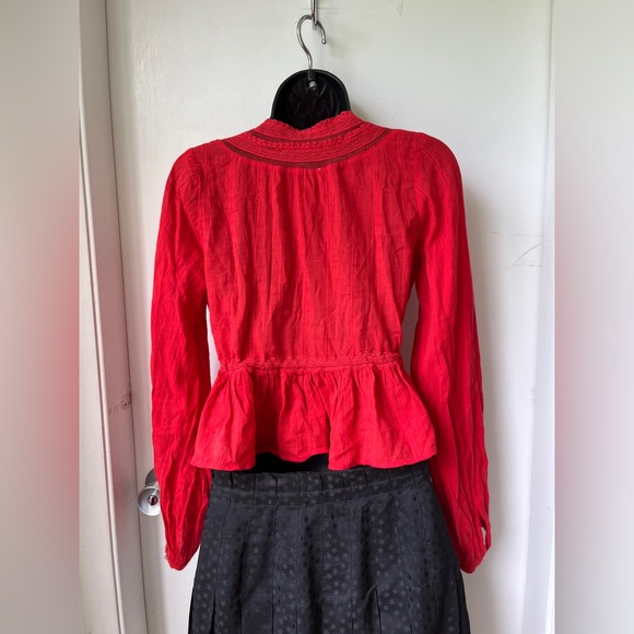 Free People Oberoi Red Boho Top size S - Picture 16 of 16